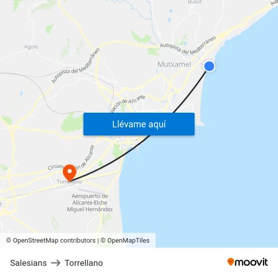 Salesians to Torrellano map