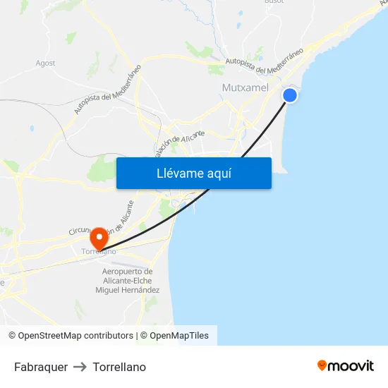 Fabraquer to Torrellano map