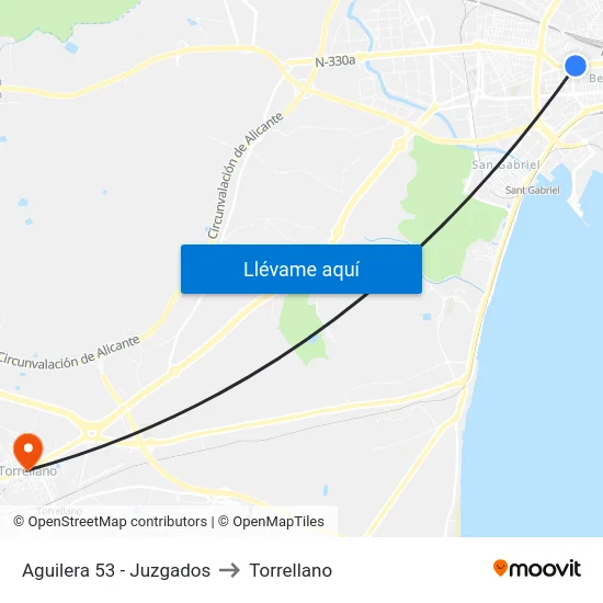 Aguilera 53 - Juzgados to Torrellano map