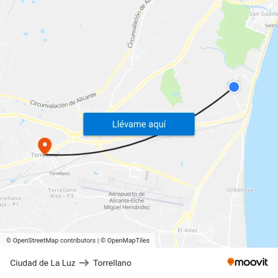 Ciudad de La Luz to Torrellano map