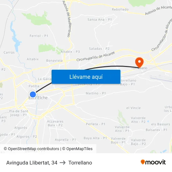 Avinguda Llibertat, 34 to Torrellano map