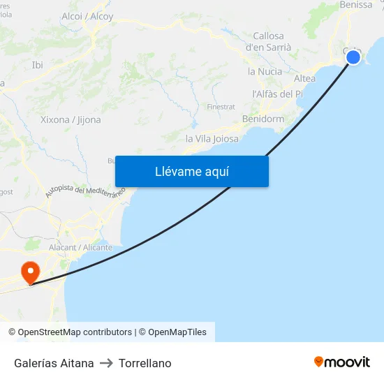 Galerías Aitana to Torrellano map