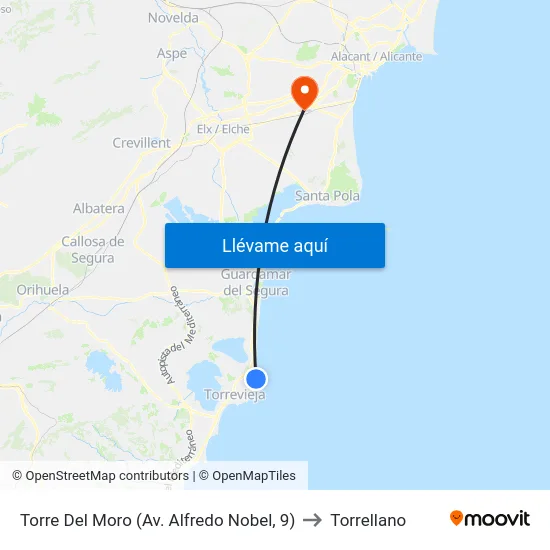 Torre Del Moro (Av. Alfredo Nobel, 9) to Torrellano map