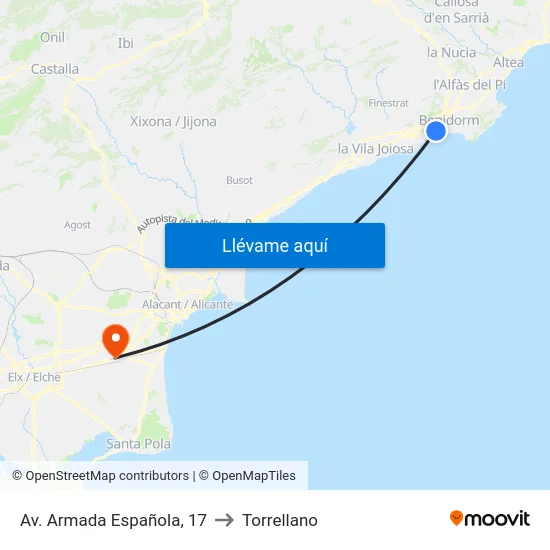 Av. Armada Española, 17 to Torrellano map