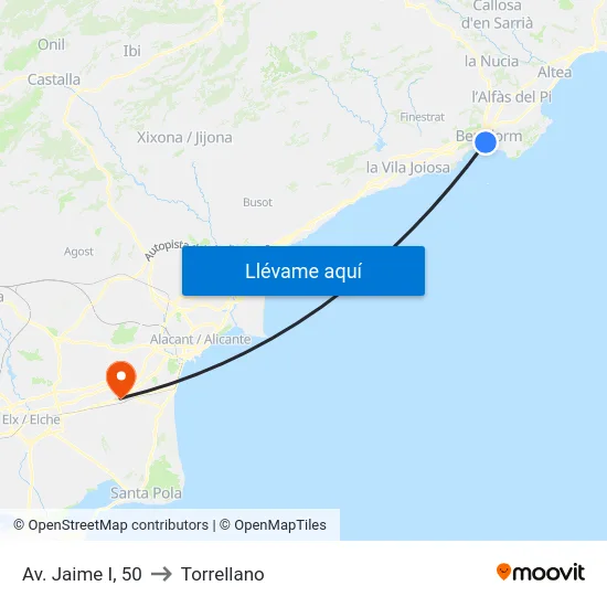 Av. Jaime I, 50 to Torrellano map