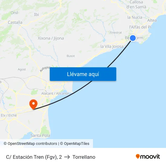 C/ Estación Tren (Fgv), 2 to Torrellano map