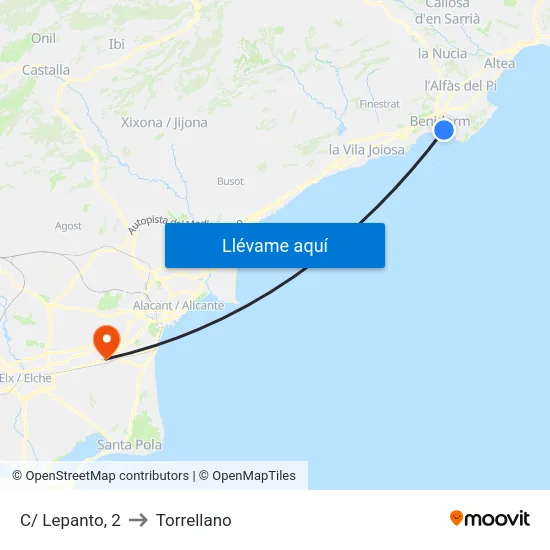 C/ Lepanto, 2 to Torrellano map