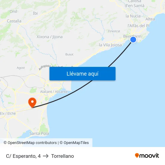 C/ Esperanto, 4 to Torrellano map