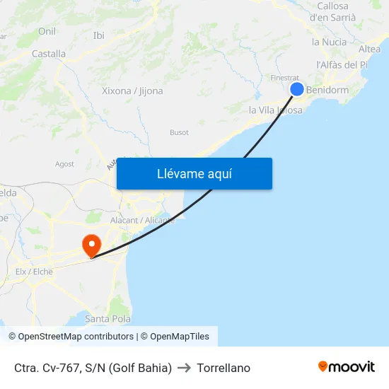 Ctra. Cv-767, S/N (Golf Bahia) to Torrellano map