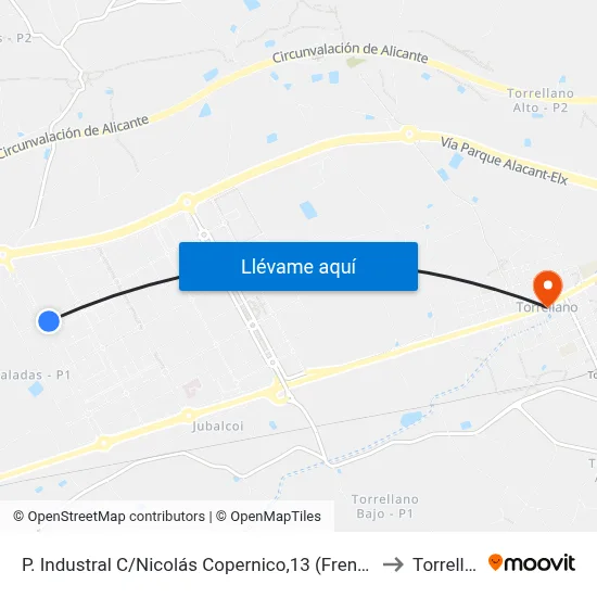 P. Industral C/Nicolás Copernico,13 (Frente Tempe 3) to Torrellano map