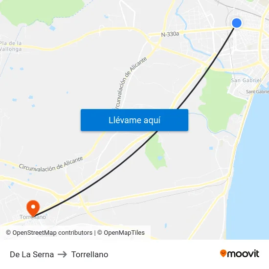De La Serna to Torrellano map
