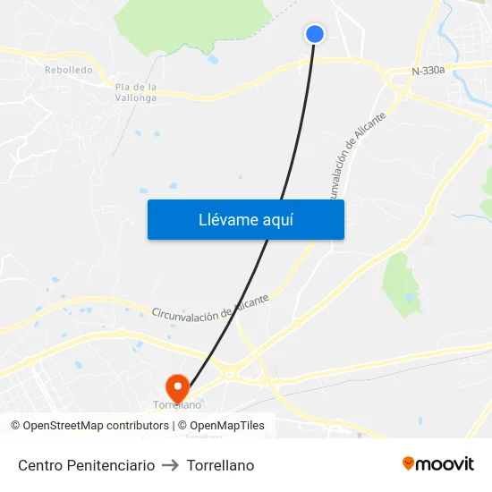 Centro Penitenciario to Torrellano map