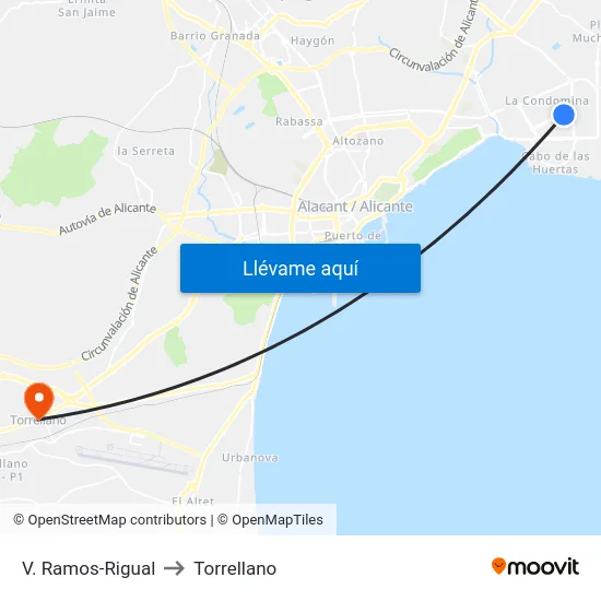 V. Ramos-Rigual to Torrellano map