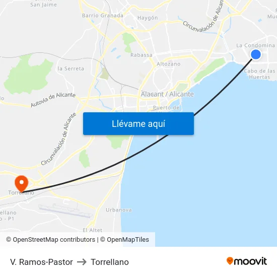 V. Ramos-Pastor to Torrellano map