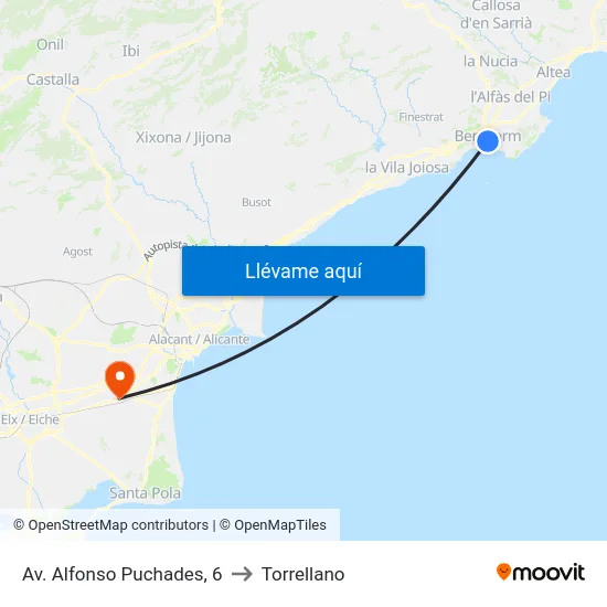 Av. Alfonso Puchades, 6 to Torrellano map