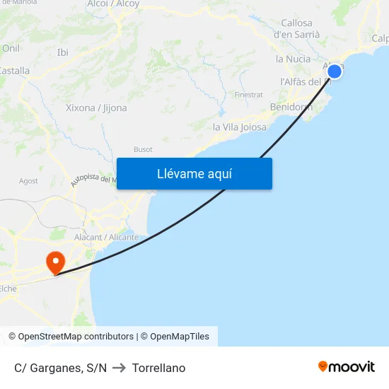 C/ Garganes, S/N to Torrellano map