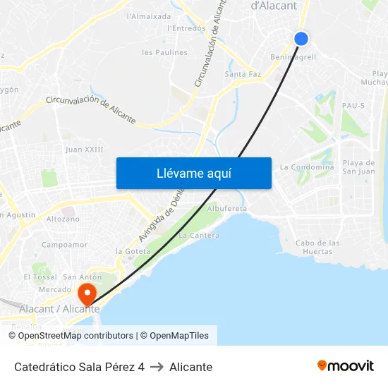 Catedrático Sala Pérez  4 to Alicante map