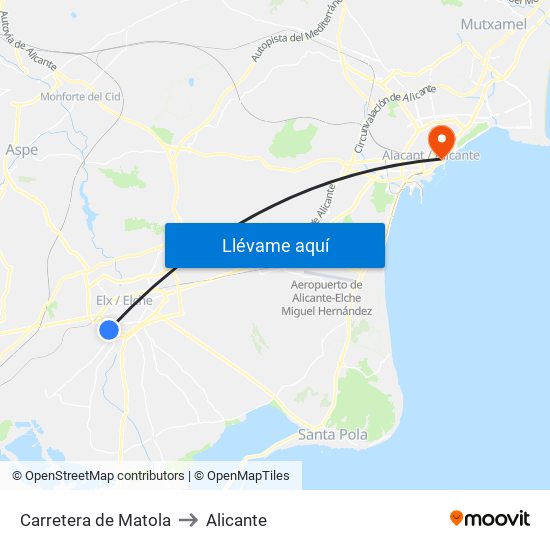 Carretera de Matola to Alicante map