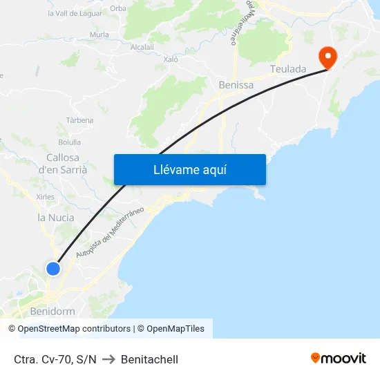 Ctra. Cv-70, S/N to Benitachell map
