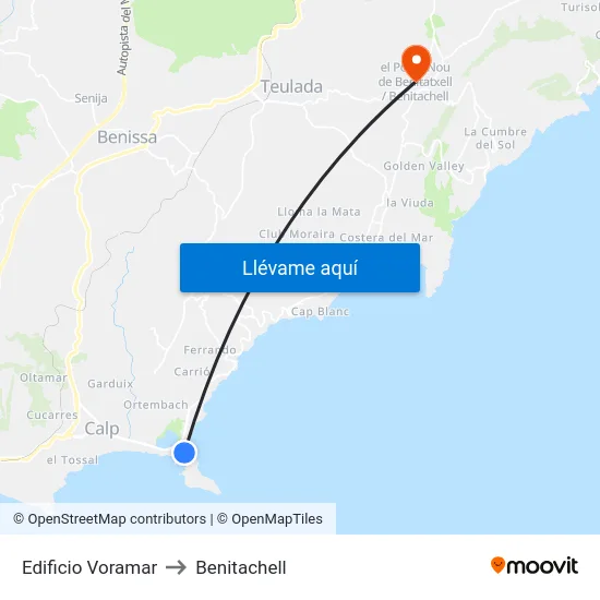 Edificio Voramar to Benitachell map