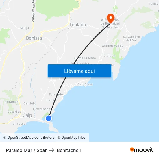 Paraíso Mar / Spar to Benitachell map