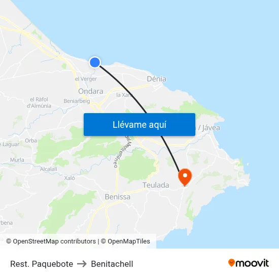 Rest. Paquebote to Benitachell map