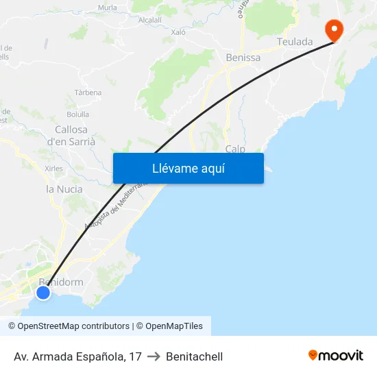 Av. Armada Española, 17 to Benitachell map