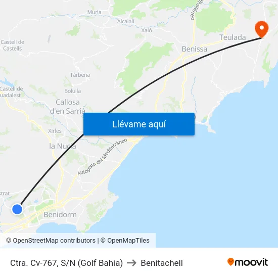 Ctra. Cv-767, S/N (Golf Bahia) to Benitachell map