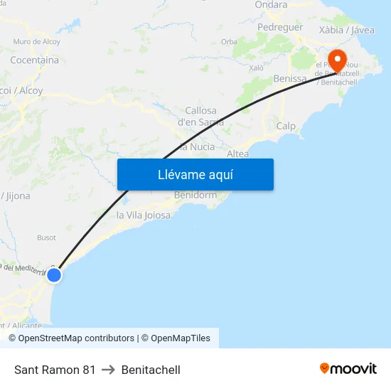 Sant Ramon 81 to Benitachell map
