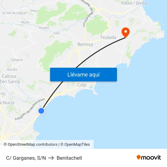 C/ Garganes, S/N to Benitachell map