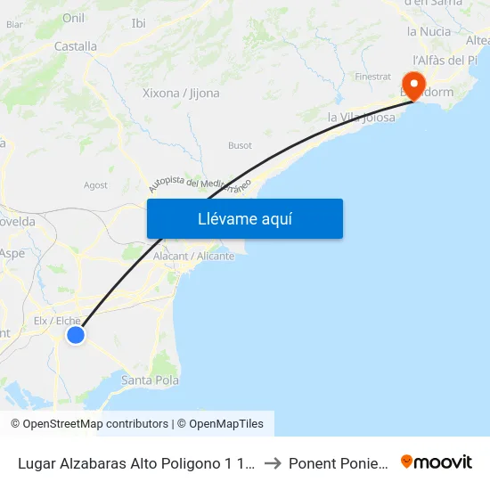 Lugar Alzabaras Alto Poligono 1 1050 to Ponent Poniente map