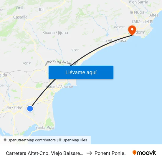 Carretera Altet-Cno. Viejo Balsares 1 to Ponent Poniente map