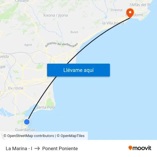 La Marina - I to Ponent Poniente map