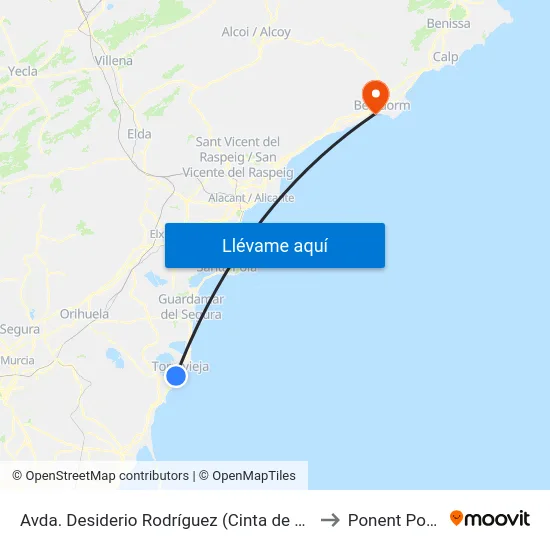 Avda. Desiderio Rodríguez (Cinta de La Sal) - Vuelta to Ponent Poniente map