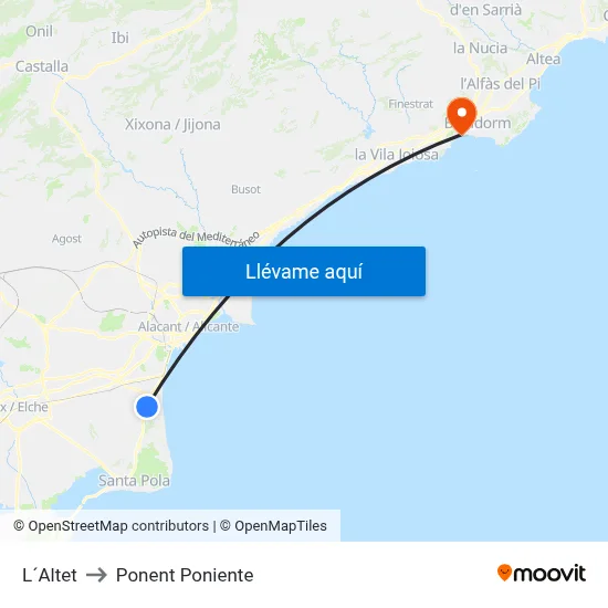 L´Altet to Ponent Poniente map