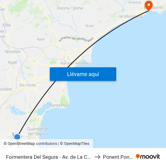Formentera Del Segura - Av. de La Constitución to Ponent Poniente map