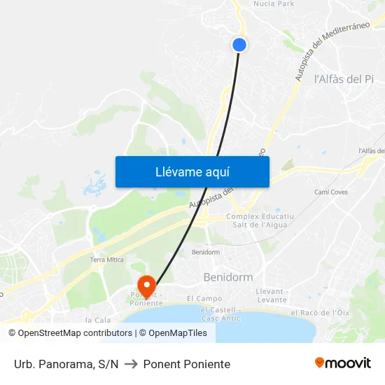 Urb. Panorama, S/N to Ponent Poniente map