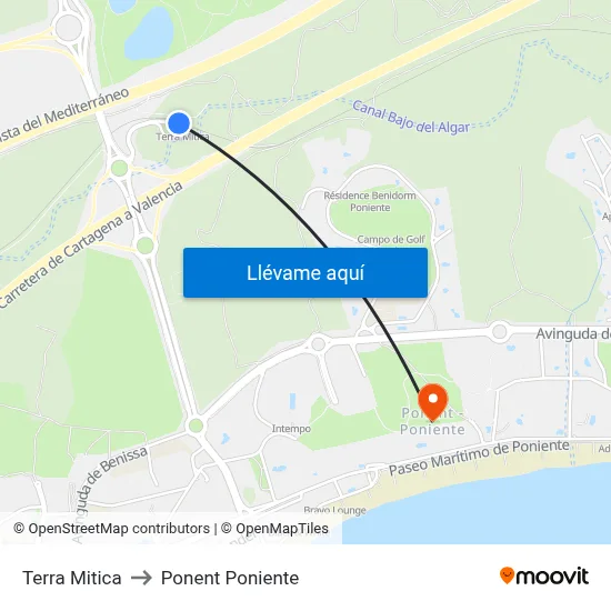 Terra Mitica to Ponent Poniente map