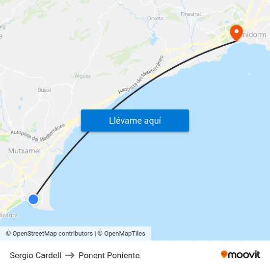 Sergio Cardell to Ponent Poniente map