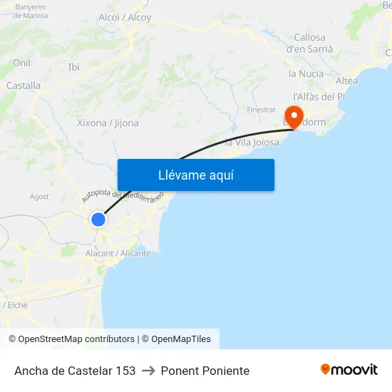 Ancha de Castelar 153 to Ponent Poniente map