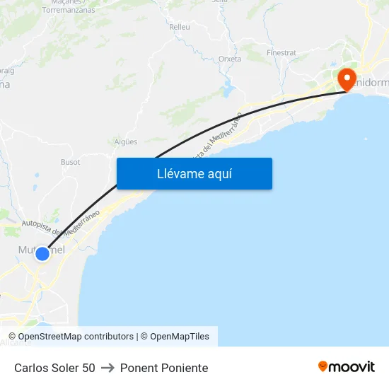 Carlos Soler 50 to Ponent Poniente map