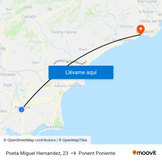 Poeta Miguel Hernandez, 23 to Ponent Poniente map