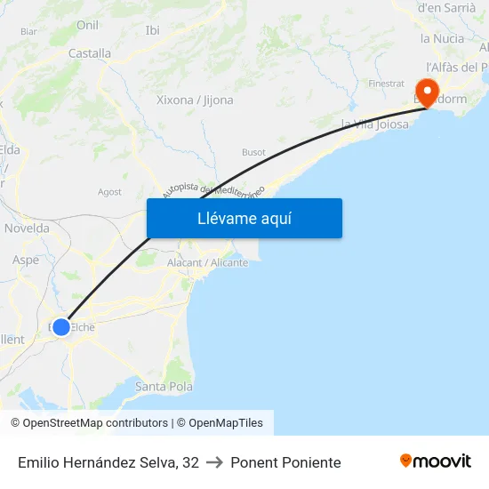 Emilio Hernández Selva, 32 to Ponent Poniente map