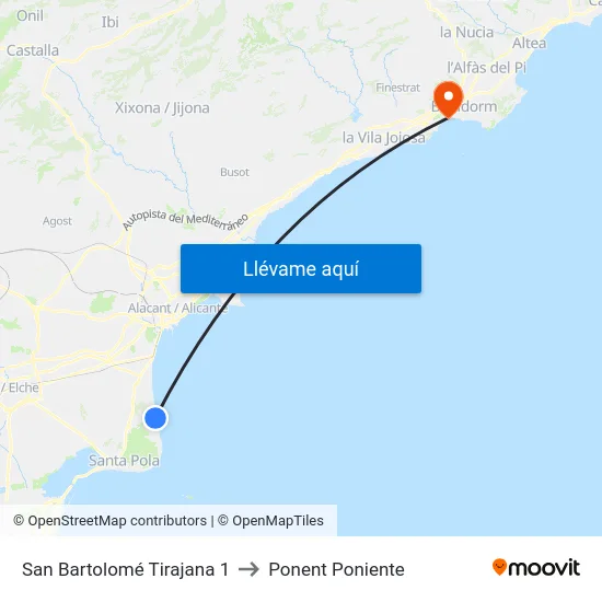 San Bartolomé Tirajana 1 to Ponent Poniente map