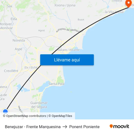 Benejuzar - Frente Marquesina to Ponent Poniente map