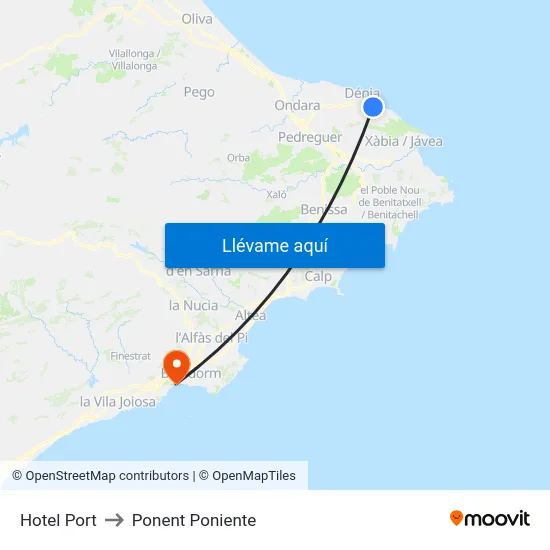 Hotel Port to Ponent Poniente map