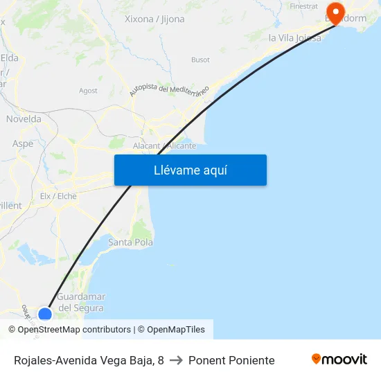 Rojales-Avenida Vega Baja, 8 to Ponent Poniente map
