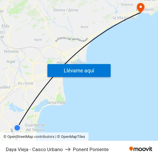 Daya Vieja - Casco Urbano to Ponent Poniente map