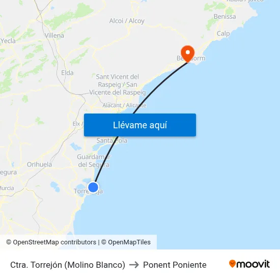Ctra. Torrejón (Molino Blanco) to Ponent Poniente map