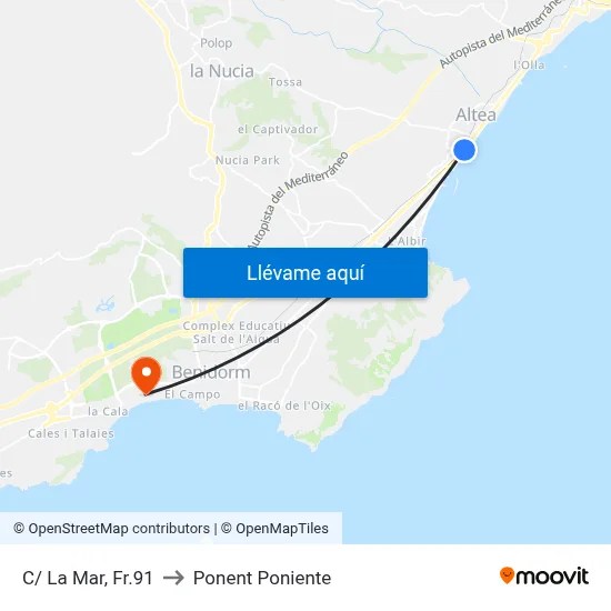 C/ La Mar, Fr.91 to Ponent Poniente map